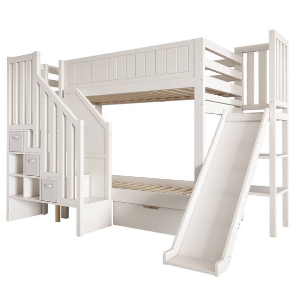 Etagenbett LucyFuny Ⅰ Weiß - Holzwerkstoff - 166 x 162 x 245 cm