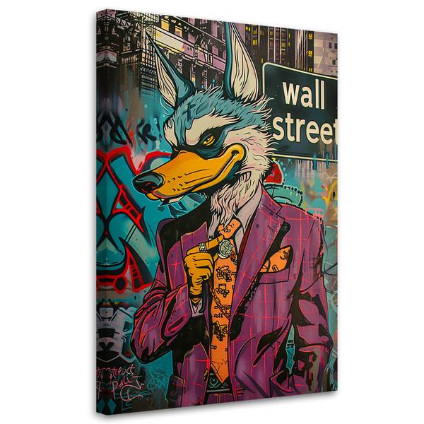 Wandbild wolf von der wall street ai 70 x 100 cm