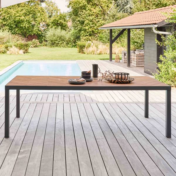Gartentisch Tivoli Braun - Metall - 121 x 74 x 241 cm