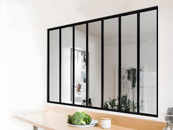 Glaswand BAYVIEW Tiefe: 210 cm - Metall