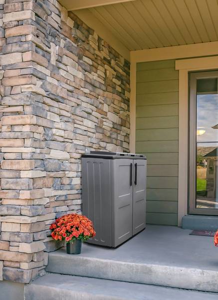 Mülleimer Andenne Grau - Kunststoff - 68 x 84 x 37 cm