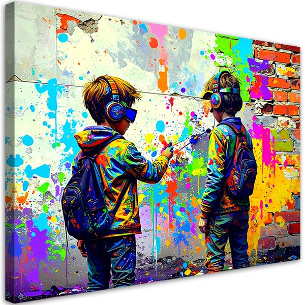 Canvas schilderij Mensen 60 x 40 cm