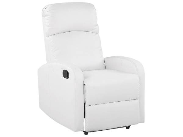 Fauteuil de relaxation VIRRAT Noir - Blanc - Cuir synthétique - 65 x 100 x 91 cm