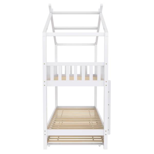 Hausbett BB3600 Weiß - Massivholz - 95 x 235 x 205 cm