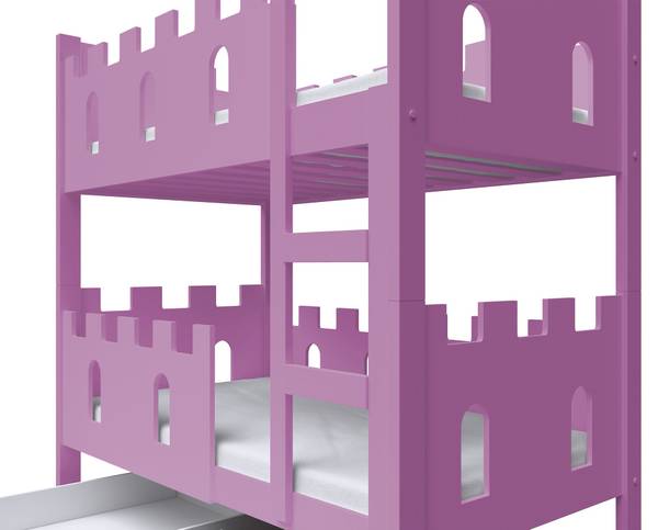 Stapelbed met matrassen Castelo roze