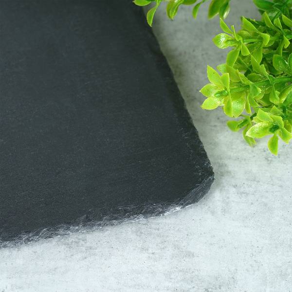 Serviertablett 4er Set SET396 Schwarz - Naturfaser - 20 x 1 x 30 cm