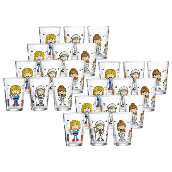 Kindergläser Berufe Mädchen 24er Set Glas - 7 x 10 x 7 cm
