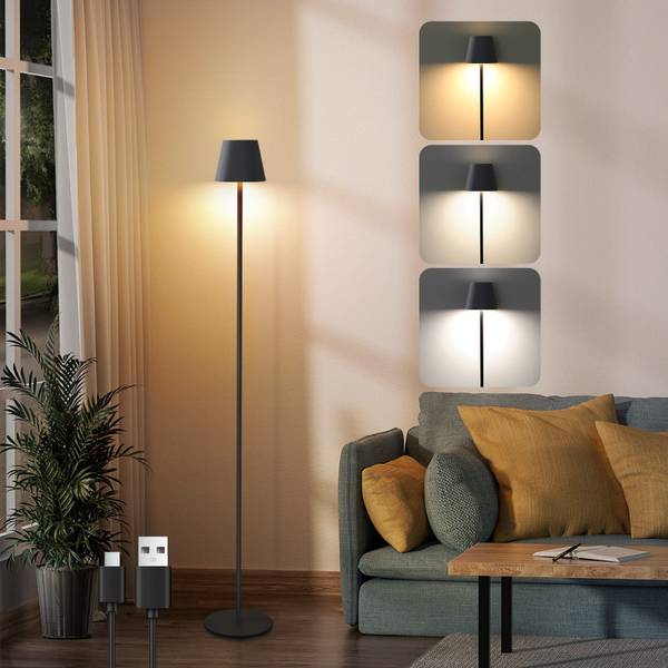 LED Stehleuchte Freiheit II Schwarz - Metall - 11 x 125 x 9 cm