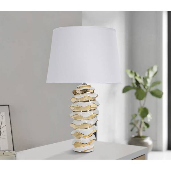 Tischlampe VKH110 Weiß - Keramik - 33 x 53 x 33 cm