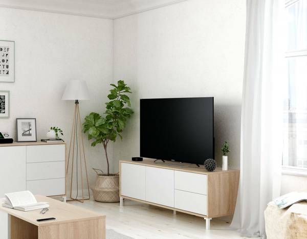 Fernsehschrank Alva Braun - Holzwerkstoff - 130 x 47 x 41 cm