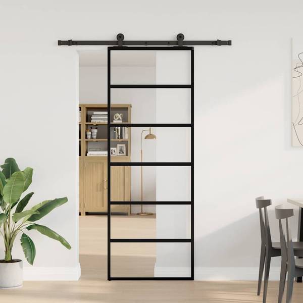 Schiebetür 3045054-4 Schwarz - Aluminium - 76 x 205 x 1 cm