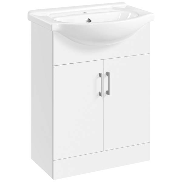 Waschbeckenunterschrank ARC03 Weiß - Holzwerkstoff - 44 x 84 x 61 cm