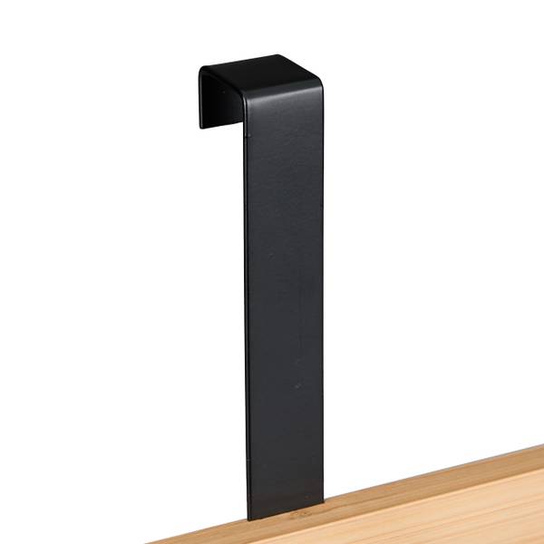 Deurkapstok opdekdeur met 4 haken zwart - bruin - staal - 28 x 16 x 7 cm