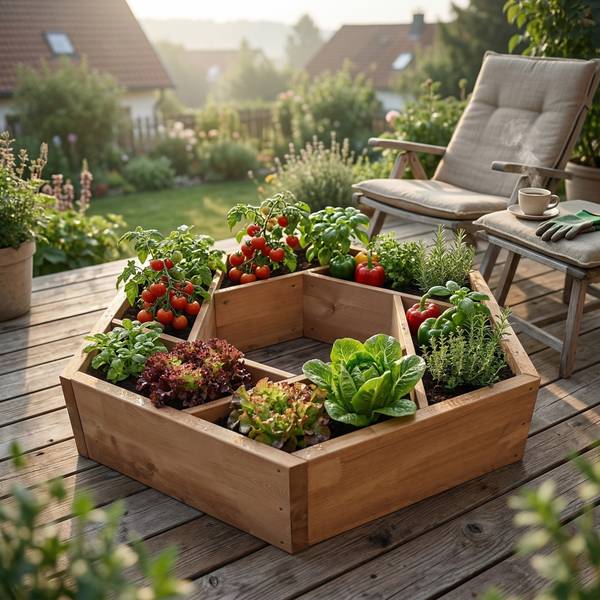 Pflanzbeet-Komposition Hexy1 Braun - Massivholz - 100 x 80 x 100 cm