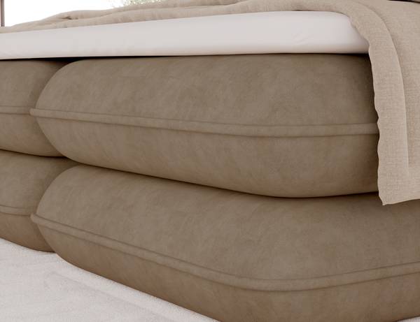 Box spring lit Stefan Marron café