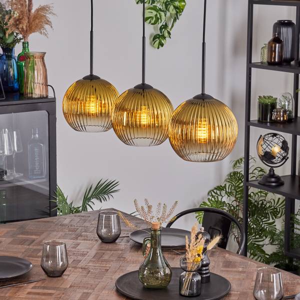 Pendelleuchte Cesaro Gold - Metall - 8 x 120 x 70 cm