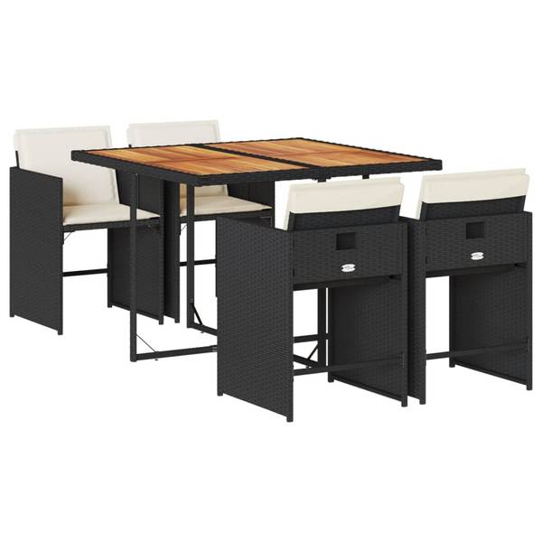 Garten Essgruppe 3043038-6 (5-teilig) Schwarz - Creme