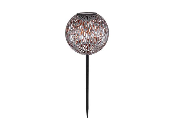 2er Set Solarkugeln Garten, Metall Ø18cm Gold - Silber - Metall - 18 x 54 x 18 cm
