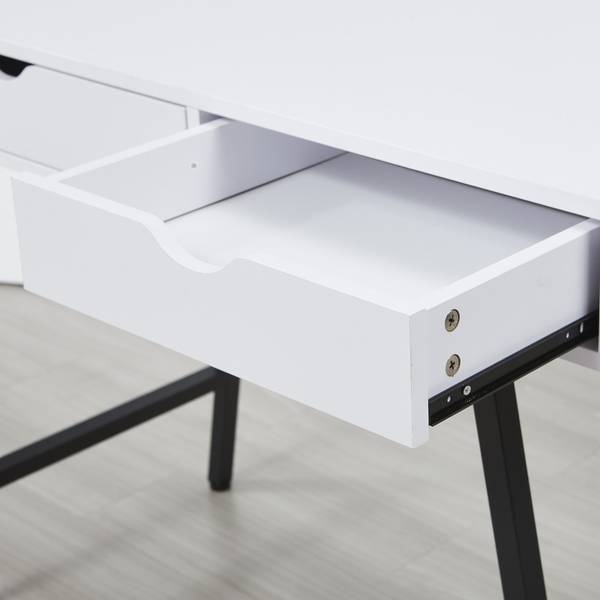 Schreibtisch BOSTON mit Schublade Weiß - Holzwerkstoff - 50 x 151 x 120 cm