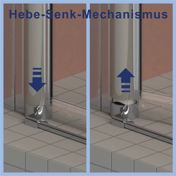 Runddusche FISMES Silber - Glas - 90 x 195 x 90 cm