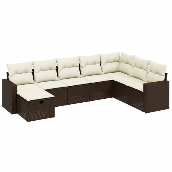 Loungeset 3036425-1 set van 8 bruin - crèmekleurig