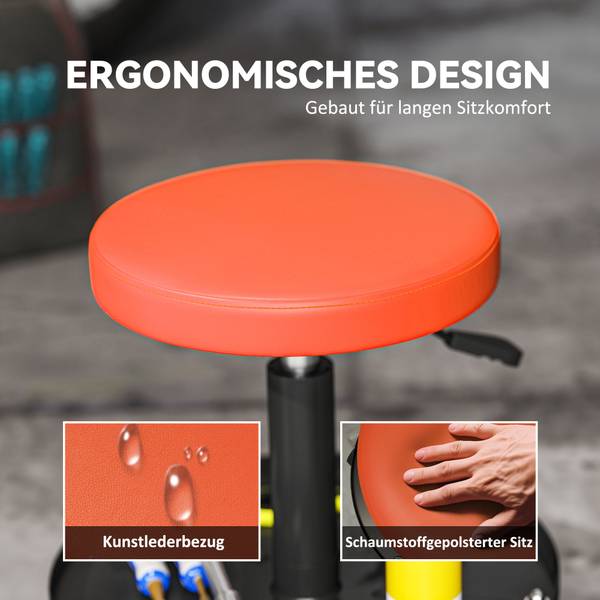 Werkstatthocker C20-084V00OG Orange - Metall - 38 x 50 x 38 cm