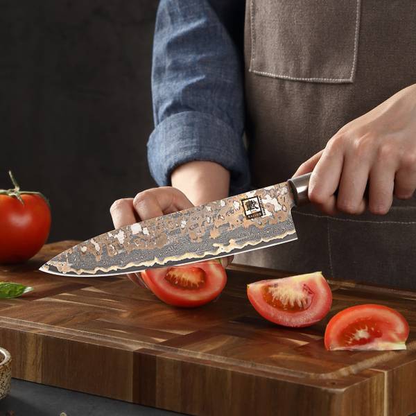 Kochmesser MysticMagma Braun - Holzwerkstoff - Metall - 5 x 12 x 41 cm