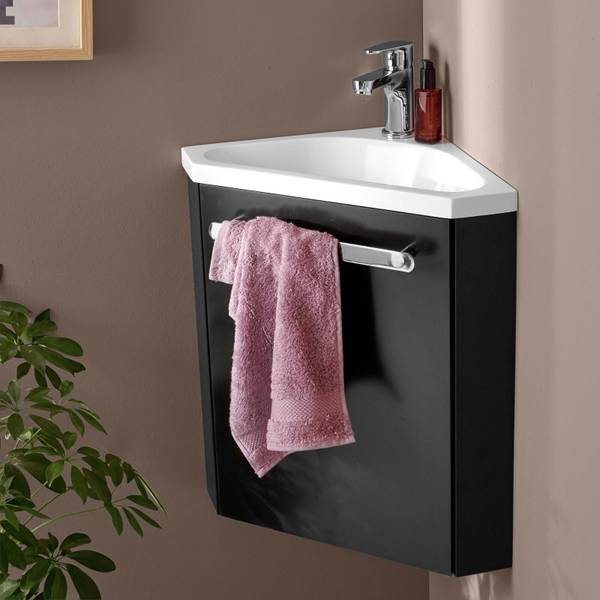 Eckwaschbecken SKINO Schwarz