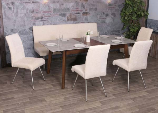Esszimmer-Set G55 (5-teilig) Beige - Textil - 180 x 99 x 65 cm