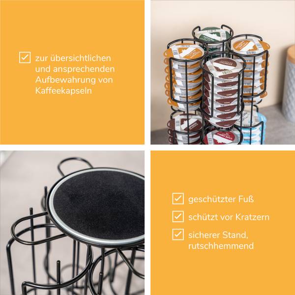 Kaffeekapselständer 55375 Schwarz - Metall - 19 x 31 x 19 cm