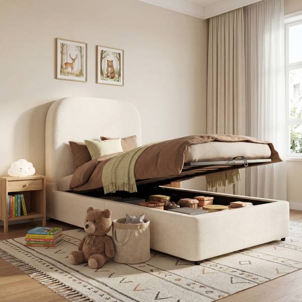 Lit d’enfant Zoom Ⅰ Beige - Bois manufacturé - 98 x 100 x 213 cm