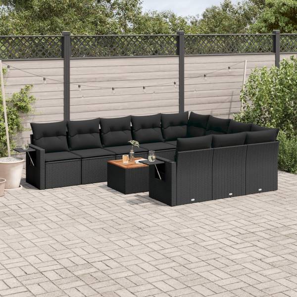 Garten-Lounge-Set 3035771-2 (11-teilig) Schwarz