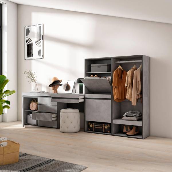 Schoenenkast Cozy Bedroom XIV betonnen look