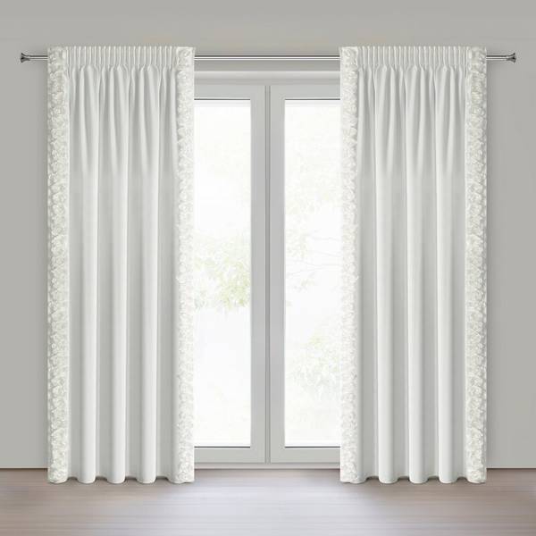 Vorhang ROSES Weiß - Textil - 140 x 1 x 270 cm