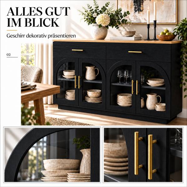 Sideboard Neptunus Ⅰ Schwarz
