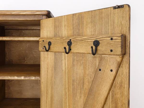 Kledingkast Rustyk 1D bruin - grenenhout - staal - 57 x 190 x 60 cm