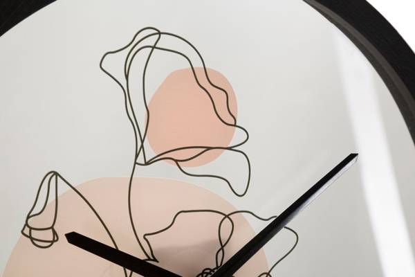 Horloge murale Fleur -B- Blanc - Bois massif - 4 x 40 x 40 cm