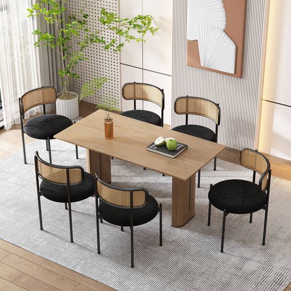 Esszimmerstuhl Yuhrar BK 4er-Set Schwarz - Metall - 51 x 75 x 51 cm