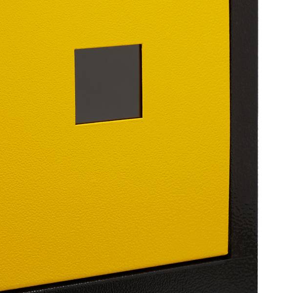 Boîte aux lettres murale grande XL Noir - Jaune