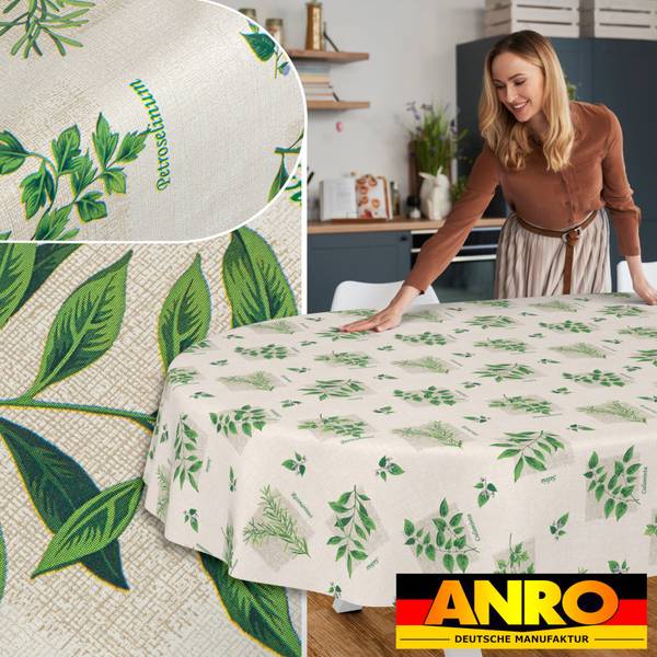 Wachstuchtischdecke Botanic Kräuter Tiefe: 180 cm