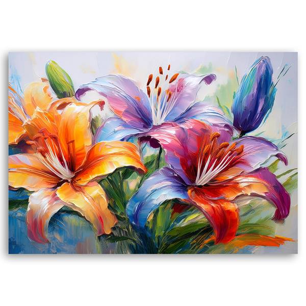 Wandbild lilien blumen gemalt kaufen