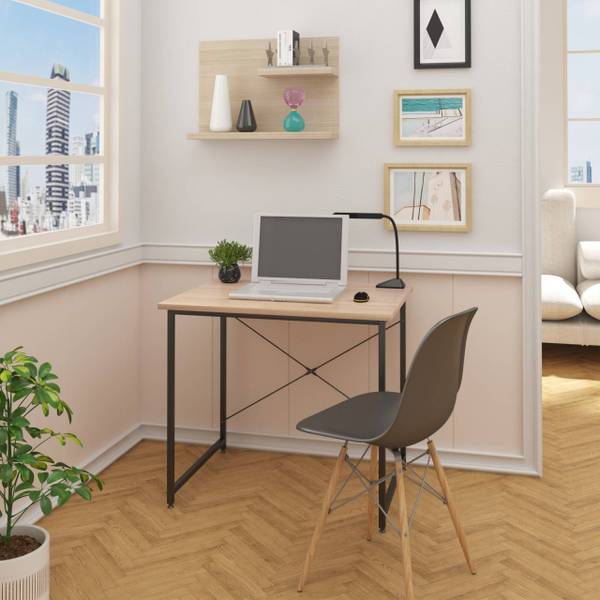 Schreibtisch Sebastian Schwarz - Braun - Holzwerkstoff - Metall - 80 x 70 x 60 cm