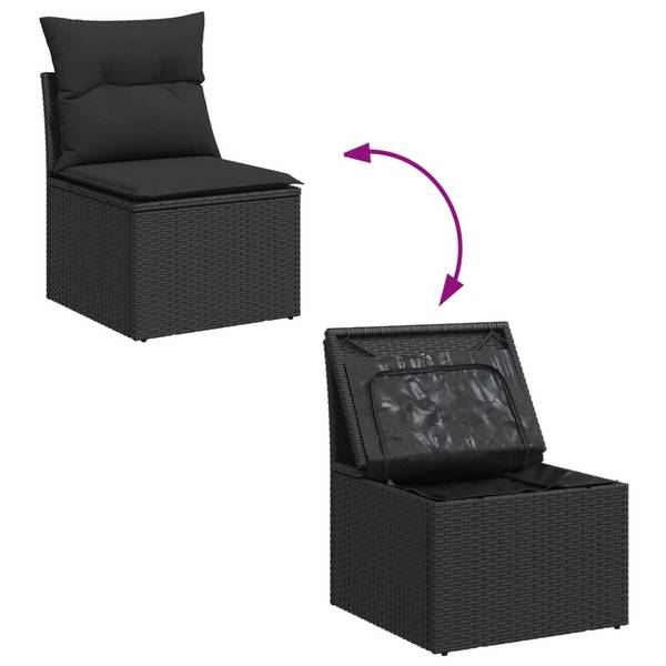Salon de jardin 3035659-1 lot de 8 Noir