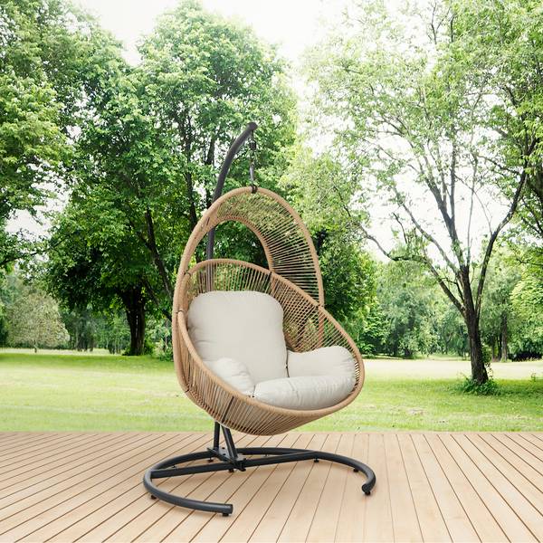 Chaise suspendue Tim avec coussin Bois