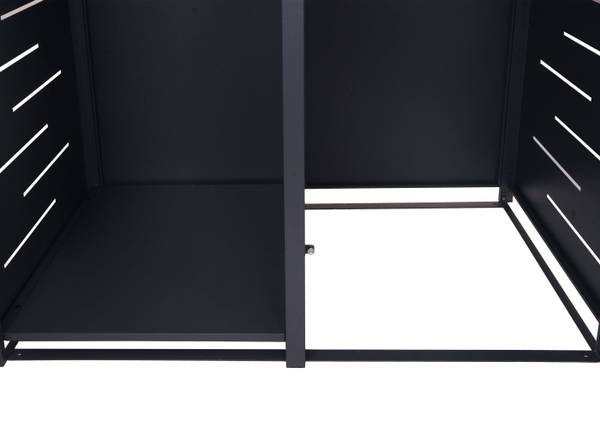Mülltonnenverkleidung E83-B (2er) Grau - Stahl - 198 x 117 x 82 cm