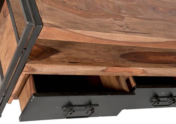 PANAMA Lowboard Schwarz - Braun - Akazie - 112 x 55 x 40 cm