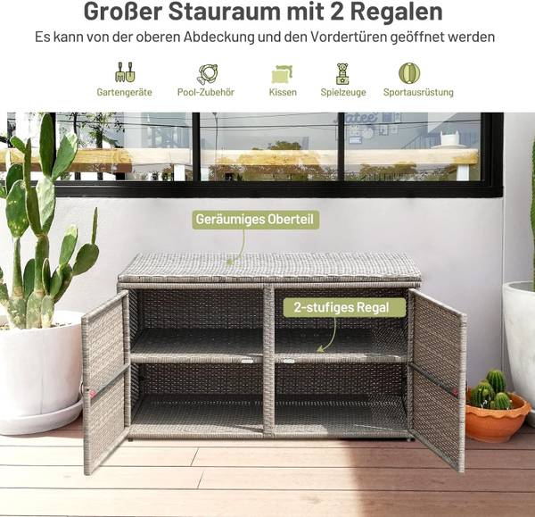 Opbergbox rotan TI93228 grijs