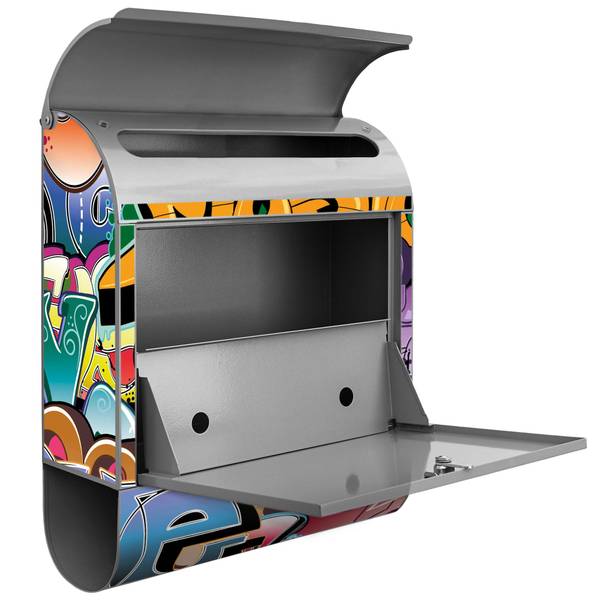 Briefkasten Stahl Graffiti Grau - Stahl - 38 x 46 x 13 cm