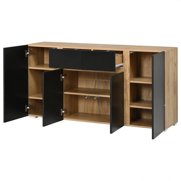 Sideboard Philotes Ⅳ Schwarz - Holzwerkstoff - 140 x 70 x 35 cm