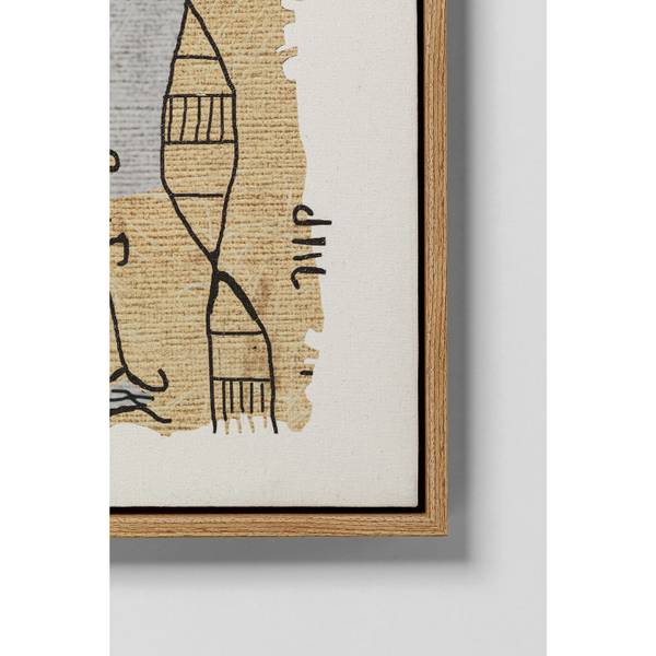 Peinture Native Spirals 50x150cm Marron - Textile - 4 x 150 x 50 cm